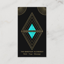 Cartão De Visita Da alquimia preta Dourado dos triângulos do *~*