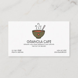 Cartão de visita da bacia do café ou de sopa do