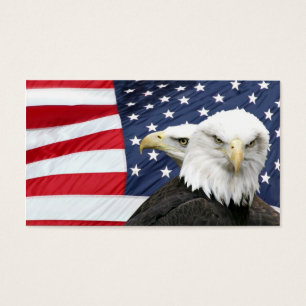 Cartão de visita da bandeira americana das águia