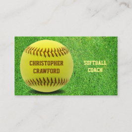 Cartão de visita da bola do treinador do softball