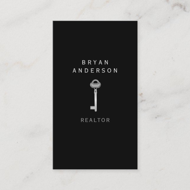 Cartão de visita da Chave Prata Real Estate (Frente)