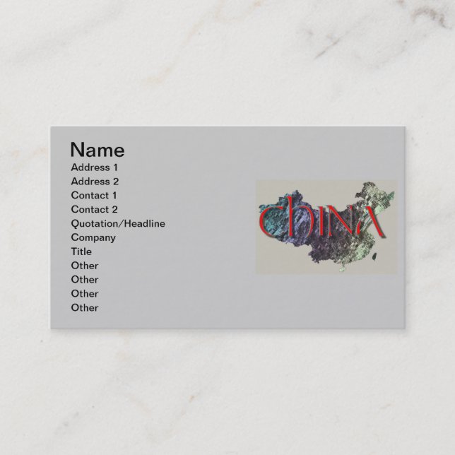 Cartão de visita da China (Frente)