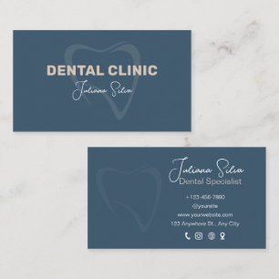 Cartão de visita da Clínica Dental Minimalista Azu