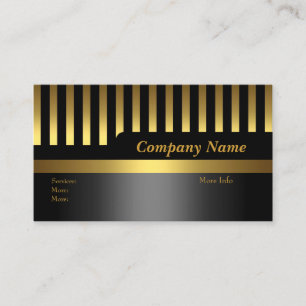 Cartão de visita da empresa Stripe Black Dourado