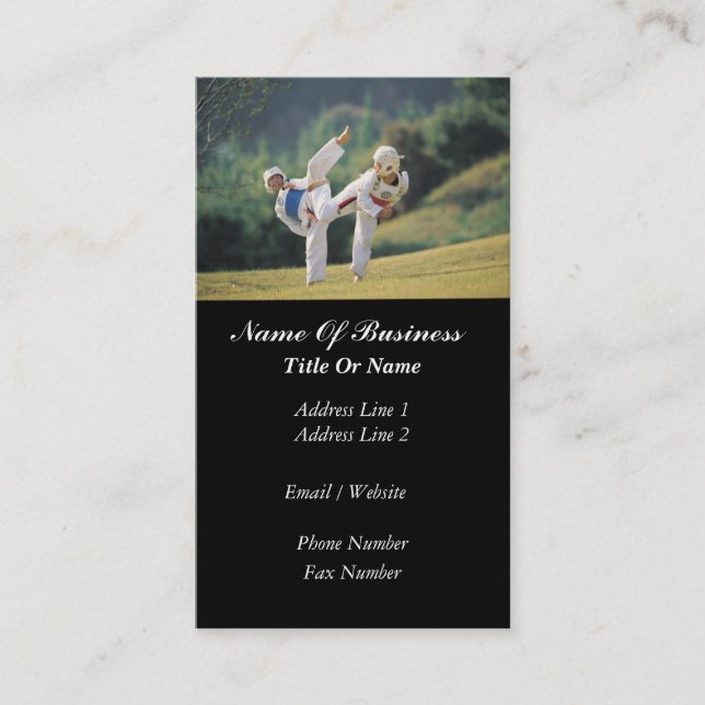 Cartão de visita da escola de artes marciais (Frente)