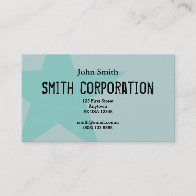 Cartão de visita da estrela (Frente)