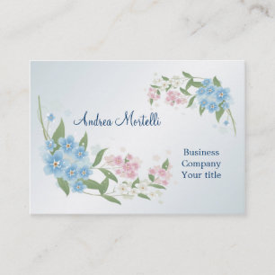 Cartão de visita da flor das flores azuis,