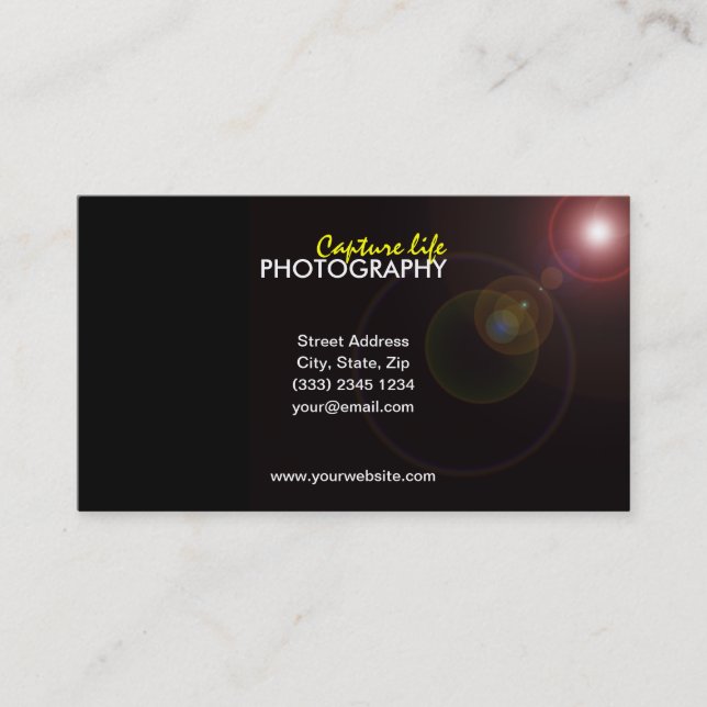 Cartão de visita da fotografia (Frente)