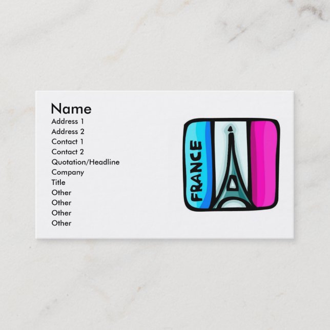 Cartão de visita da França (Frente)