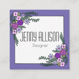 Cartão de visita da grinalda das flores