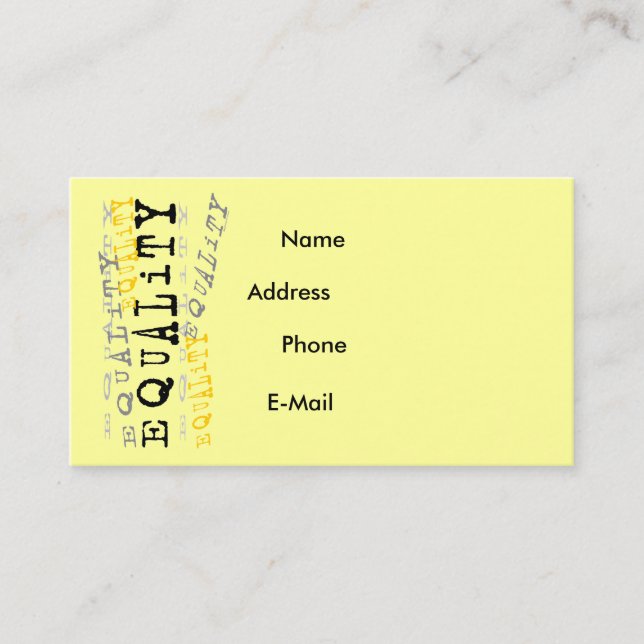 Cartão de visita da igualdade (Frente)