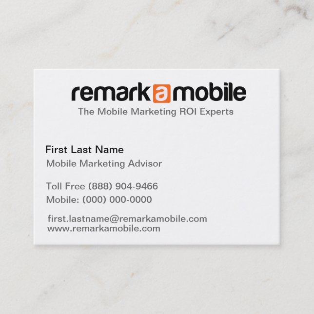 Cartão de visita da laranja de RemarkaMobile (Frente)