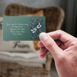 Cartão de visita da libélula e da chita