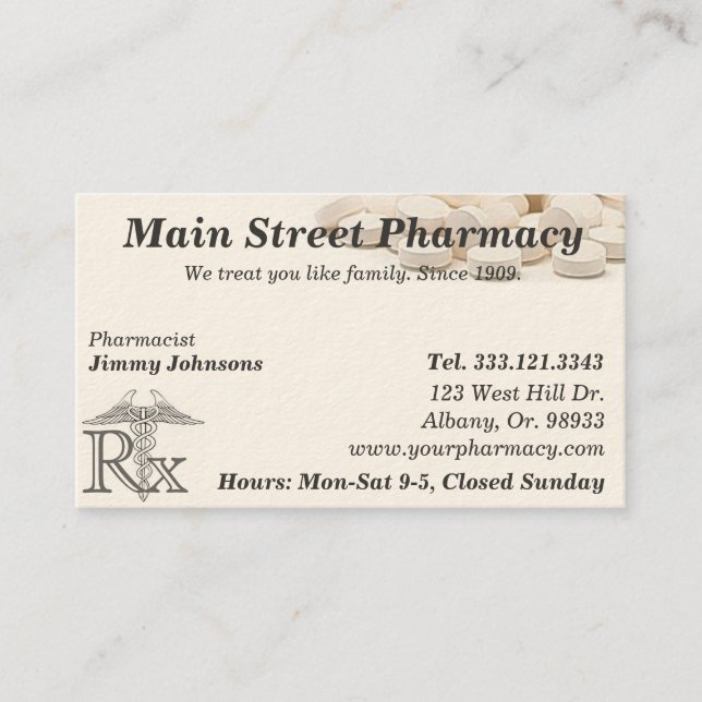 Cartão de visita da lista da medicamentação do (Frente)