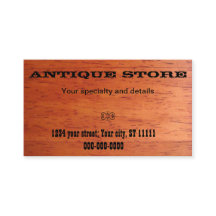 Cartão de visita da loja antiga