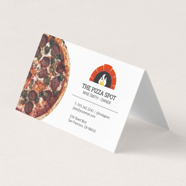 Cartão de Visita da Loja de Pizza (Frente)