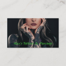 Cartão de visita da loja do tatuagem & das