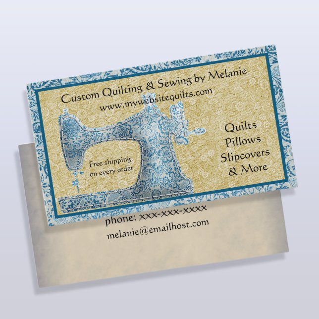 Cartão de visita da máquina de costura por safra (Criador carregado)