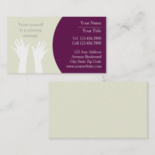 Cartão de visita da massagem