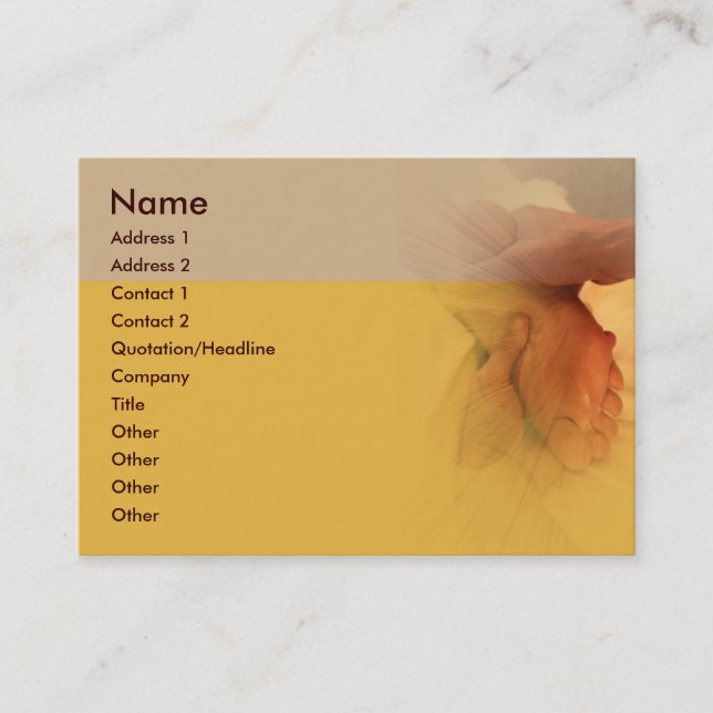 Cartão de visita da massagem do pé (Frente)