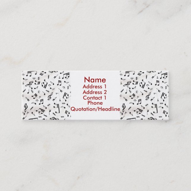 Cartão de visita da música (Frente)