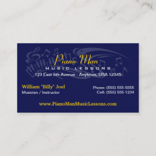 Cartão de visita da música/músico