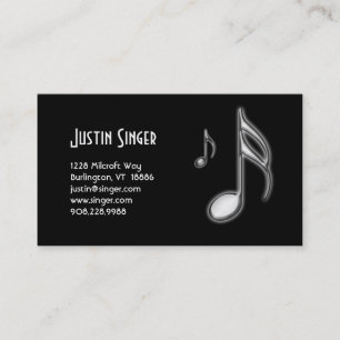 Cartão de visita da nota da música décima sexta &
