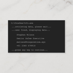 Cartão de visita da novidade do estilo do DOS