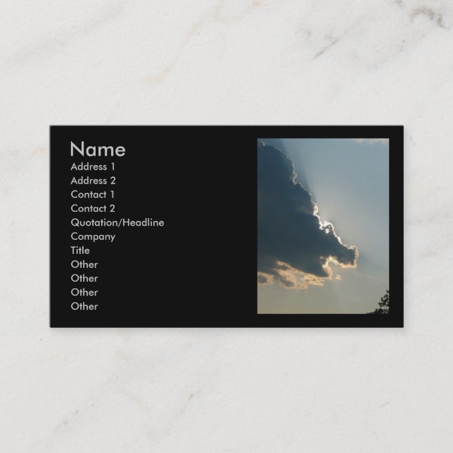 Cartão de visita da nuvem do hipopótamo (Frente)