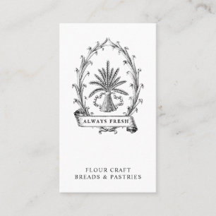 Cartão de visita da padaria de cinza de folha de p