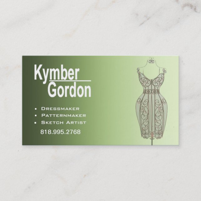 Cartão De Visita Da "Patternmaker Seamtress do manequim II (Frente)