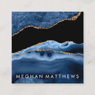 Cartão de visita da Praça Azul Agate Beauty