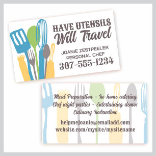 cartão de visita da restauração do cozinheiro