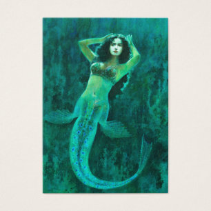 Cartão de visita da sereia ACEO do vintage