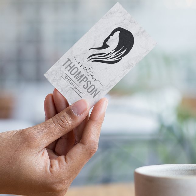 Cartão de visita da Stylist do Cabelo Marble (Criador carregado)