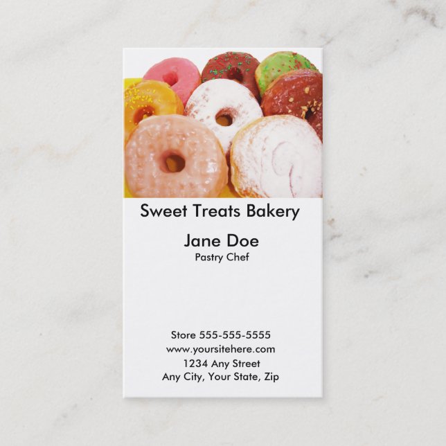 Cartão de Visita da Sweet Treats (Frente)