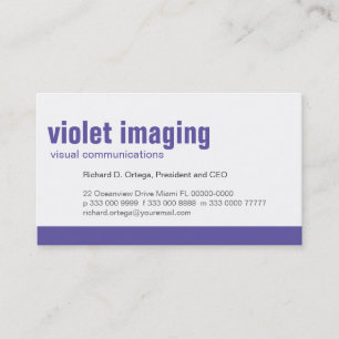 Cartão de visita da violeta do painel da linha de