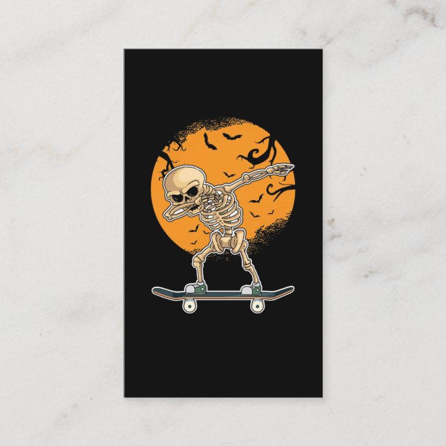 Cartão De Visita Dabbing Skeleton Skeleton Skyters Halloween (Frente)