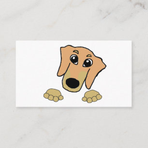 Cartão De Visita dachshund fawn e tan peeking cartoon