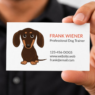 Cartão De Visita Dachshund Marrom Chocolate   Cachorro de Desenho F