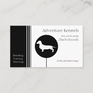 Cartão De Visita Dachshund Silhouette Modern Black White