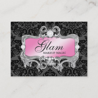 Cartão De Visita Damasco 311 preto cor-de-rosa louco Glam
