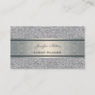 Cartão De Visita Damasco de luxo chic elegante profissional