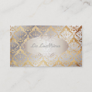 Cartão De Visita Damasco de Sabine do vintage de PixDezines