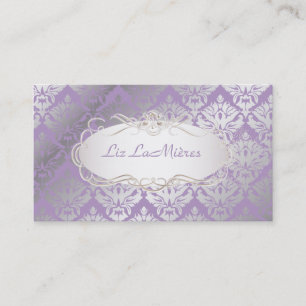 Cartão De Visita Damasco de Sabine do vintage de PixDezines