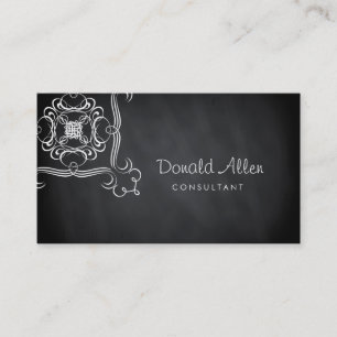 Cartão De Visita Damasco para profissionais com pintura em preto-e-