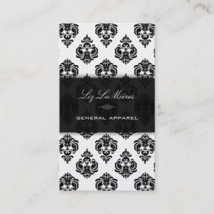 Cartão De Visita Damasco preto do vintage de PixDezines Rossellini