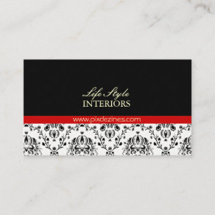 Cartão De Visita Damasco Preto e Branco