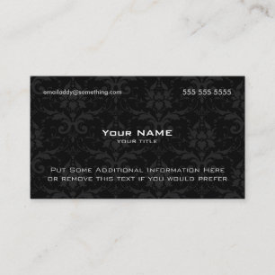 Cartão De Visita Damasco preto moderno