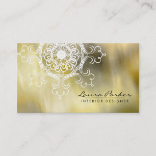 Cartão De Visita Damask Mandala Watercolor Artista Elegante Vintage